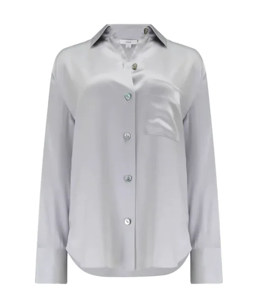 Relaxed Long Sleeve Blouse in Silverstone