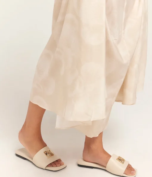 Ria Monogram Slides in Ivory