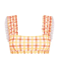 Ruffle Bra in Pineapple Gingham