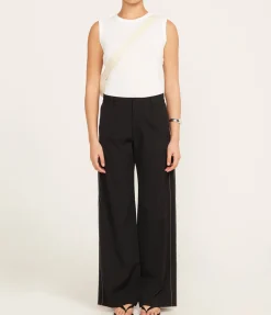 Side Stripe Tailored Pants in Black