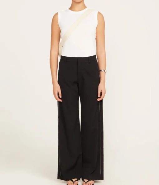 Side Stripe Tailored Pants in Black