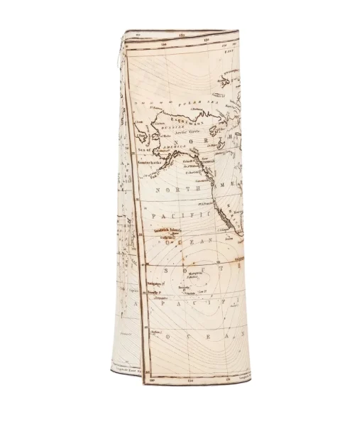 Silk Wrap Tie Skirt in Atlas