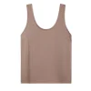 Sloane Satin Tank in Mocha