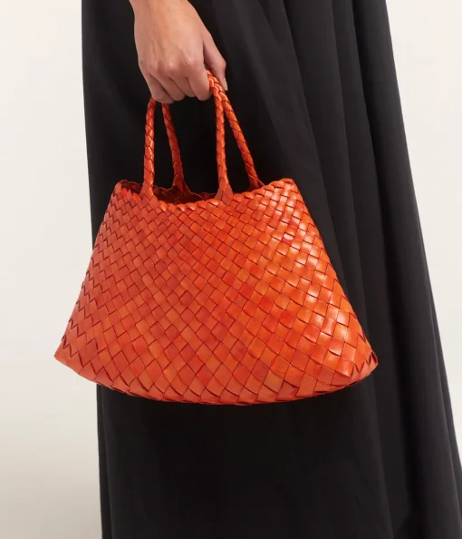 Small Santa Croce Leather Bag in Orange