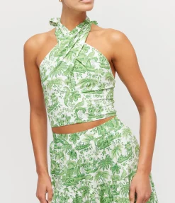 Smocked Kai Top in Clover Toile