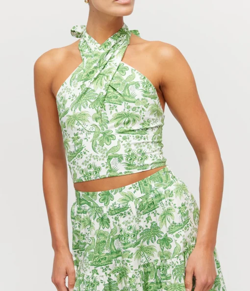 Smocked Kai Top in Clover Toile