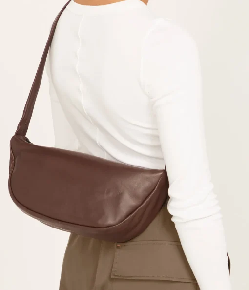 Soft Crescent Bag in Chocolate