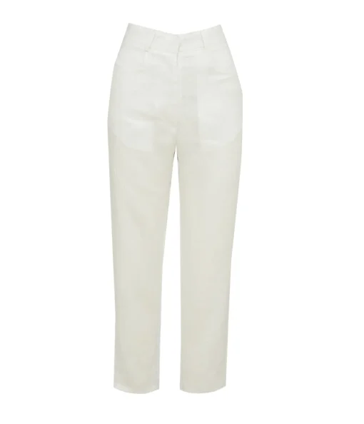 Straight Leg Tailored Pants in White