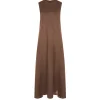 Talin Linen Dress in Sepia