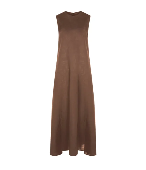 Talin Linen Dress in Sepia