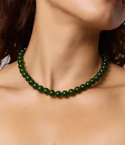The Mary Necklace in Green Agate
