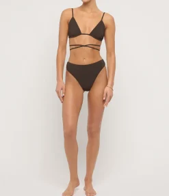The Midi High Cut Bikini Bottom in Espresso