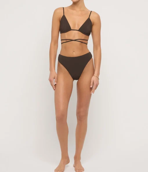 The Midi High Cut Bikini Bottom in Espresso
