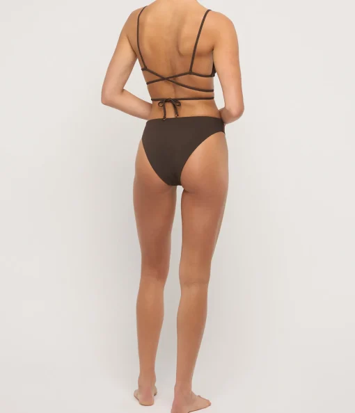 The Midi High Cut Bikini Bottom in Espresso