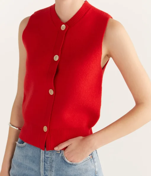 The Riley Vest in Red