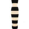 Theo Strapless Dress in Black and Bone