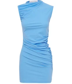 Tuck Mini Dress in Blue