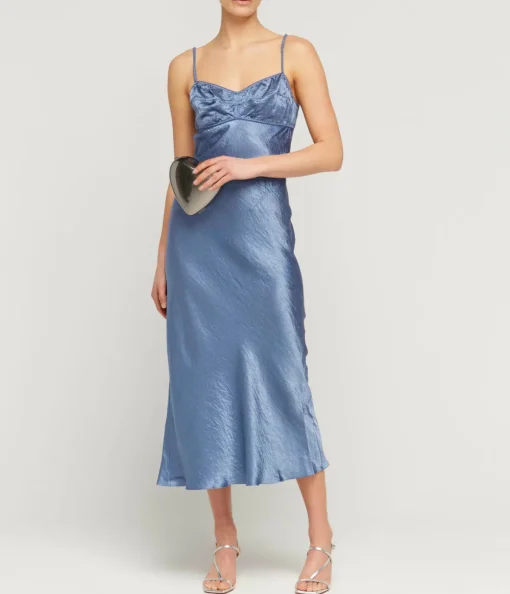 Waterlily Midi Dress in Sky Blue