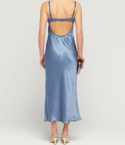 Waterlily Midi Dress in Sky Blue