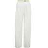 Wide Leg Tailored Jeans in White