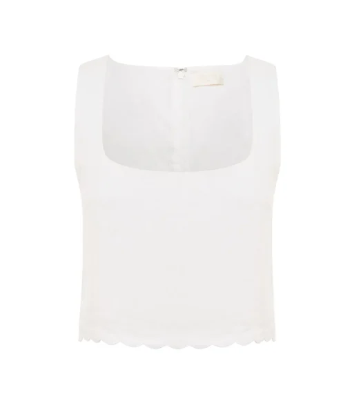 Zayla Linen Top in Ivory